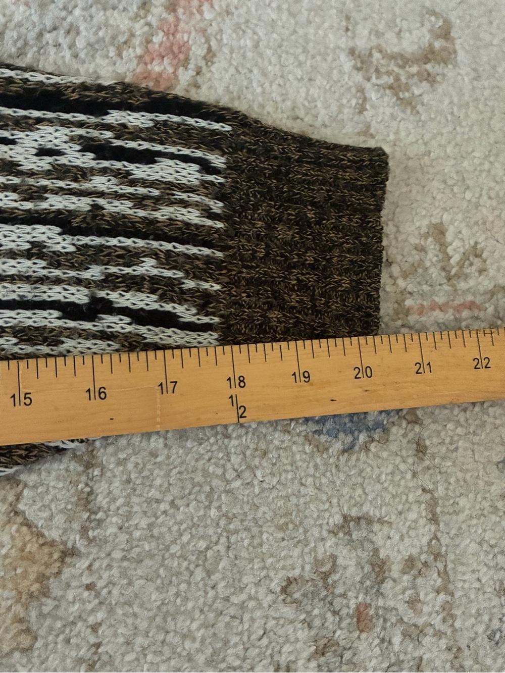Eric Rhodes Vintage Men's Textured Knit Sweater Brown Cream Geometric Size L - Picture 7 of 8